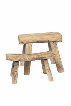 Pair Of Elmwood Short Stool
